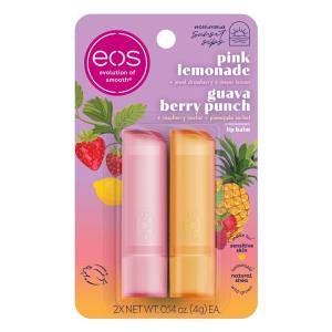 imageeos Lip Balm Gift Set Super Strawberry LimitedEdition Lip Moisturizer Variety Pack 014 oz 4PackPink Lemonade  Guava Berry Punch