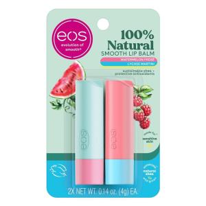 imageeos Natural Shea Lip Balm Honey Apple Coconut Milk ampamp Raspberry Kiwi Splash AllDay Moisture Lip Care Products 014 oz 3PackWatermelon Frose  Lychee Martini