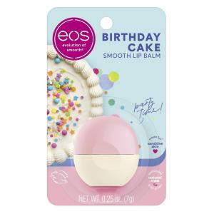 imageeos Natural Shea Moisturizing Lip Balm Birthday Cake AllDay Moisture Lip Care Products 014 Ounce Pack of 2Birthday Cake Sphere