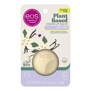 imageeos PlantBased Vegan Lip Salve  Sweet Mint 100 Natural Formula Cocoa Butter Lip Balm with Upcycled Olive Squalane CrueltyFree 042 ozVanilla Bean
