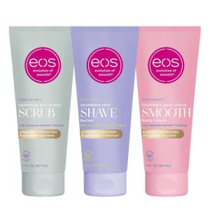 imageeos Vanilla Cashmere Skin Collection 3Step Bundle  PreShave Scrub Butter PostShave Body Cream3 Pack