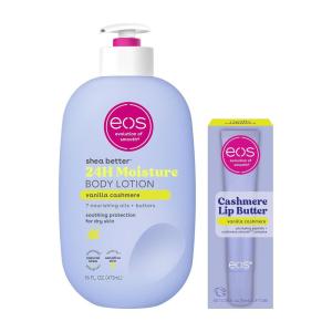 imageBundle of eos Cashmere Lip Butter  Vanilla Cashmere Plumping Peptides Smoothing 035 fl oz  Shea Better Body Lotion Vanilla Cashmere 24Hour Moisture Skin Care Body Lotion 16 fl oz26 fl oz
