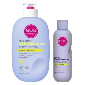 imageBundle of eos Cashmere Lip Butter  Vanilla Cashmere Plumping Peptides Smoothing 035 fl oz  Shea Better Body Lotion Vanilla Cashmere 24Hour Moisture Skin Care Body Lotion 16 fl ozCashmere Lotion  Oil