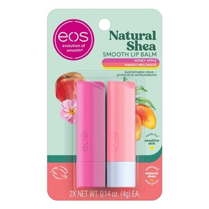 image:imageeos 100 Natural Lip Balm  Strawberry Sorbet and Pomegranate Raspberry AllDay Moisture Lip Care Products 014 oz 2PackHoney Apple  Mango Melonade