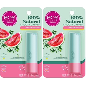 image:imageeos 100 Natural Lip Balm  Strawberry Sorbet and Pomegranate Raspberry AllDay Moisture Lip Care Products 014 oz 2PackWatermelon Frose